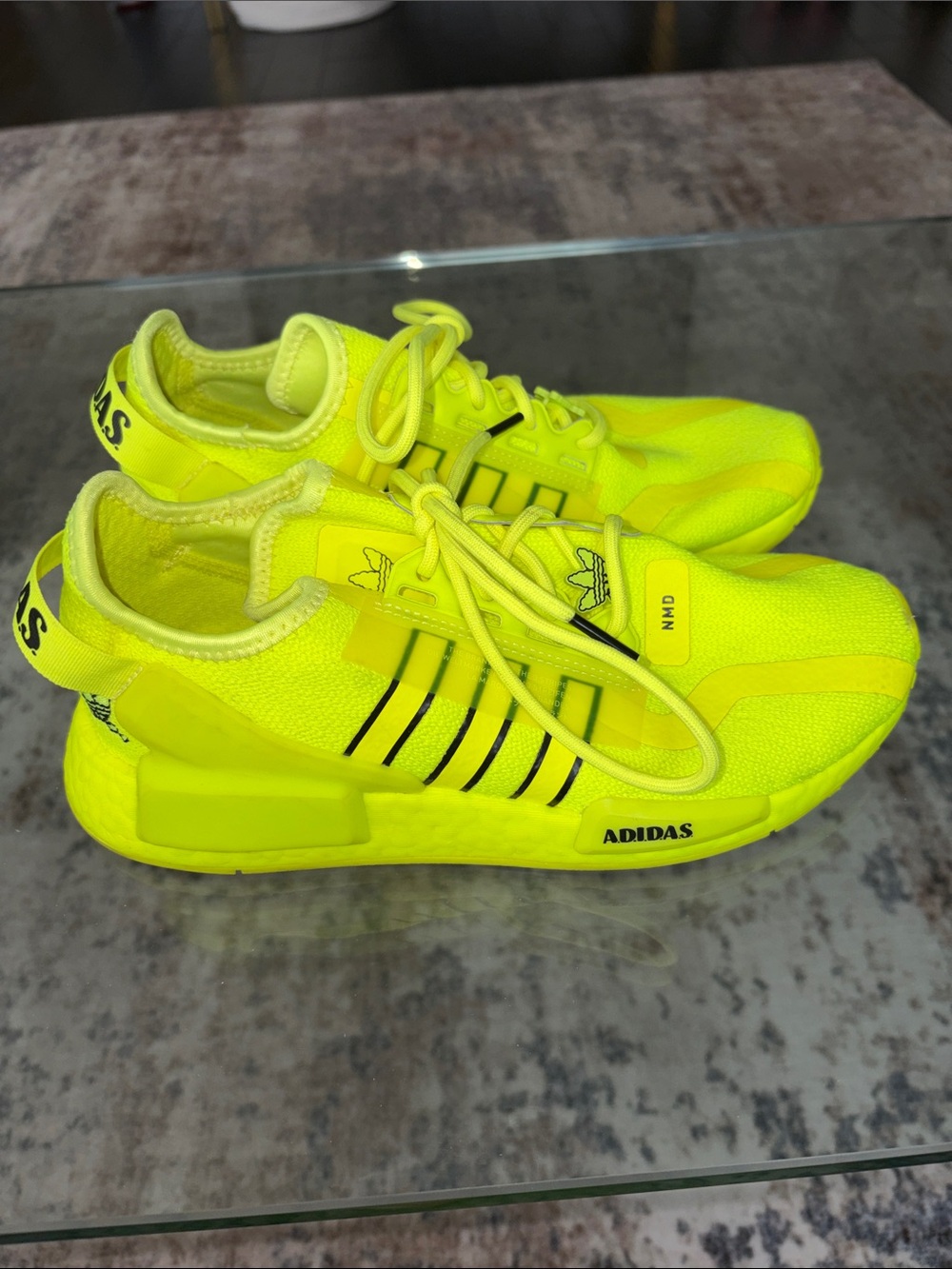 Adidas women’s NMD' Neon Yellow Athletic Sneakers 7.5